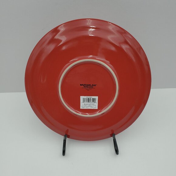 Rachael Ray Double Ridge Red Salad Plates Embossed Dessert Plates - Picture 4 of 8